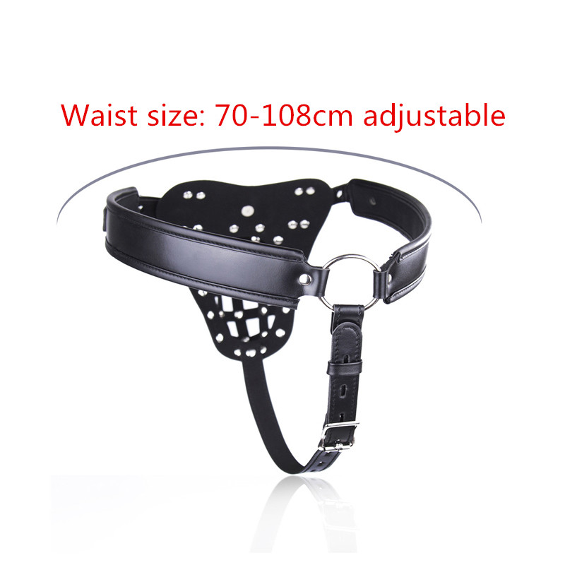 Adjustable Leather Male Chastity Belt With Cock Cage Erotic Mens Sex Toy - 1