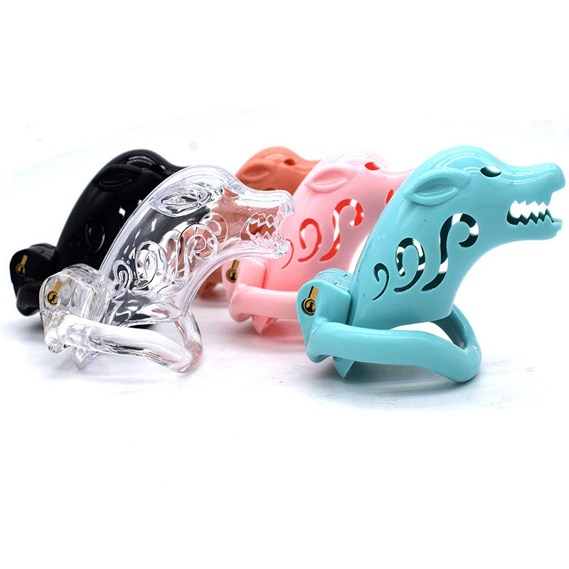 Male Chastity Device Wolfdog Head Design Durable Plastic Adjustable Size Penis Ring Intimate Sex Toy For Men - 23