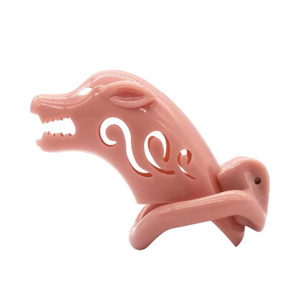 Male Chastity Device Wolfdog Head Design Durable Plastic Adjustable Size Penis Ring Intimate Sex Toy For Men - 13