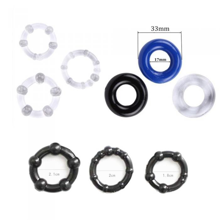 3piece Silicone Male Enhancement Rings Prolonging Adult Intimacy Toys For Men Erotic Pleasure Devices - 2