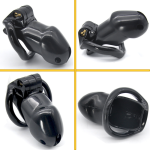 Resin Male Chastity Cock Cages Sex Toys For Men Penis Lock Cage With 4 Rings Gay Belt Device Cb6000 - 6