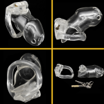 Resin Male Chastity Cock Cages Sex Toys For Men Penis Lock Cage With 4 Rings Gay Belt Device Cb6000 - 5