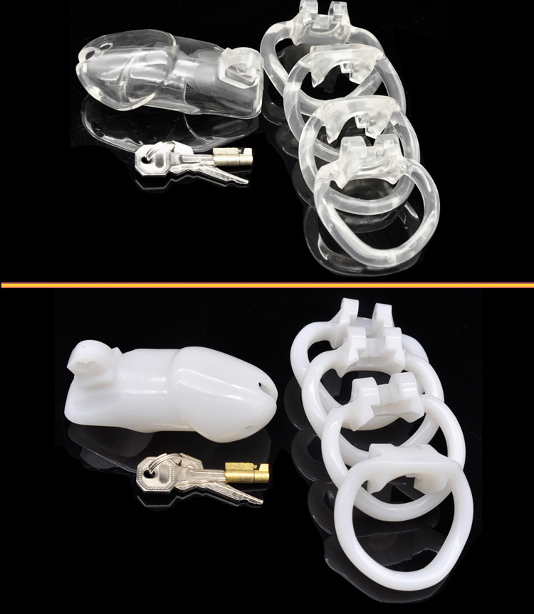 Resin Male Chastity Device Penis Lock Cage With 4 Rings Durable Sex Toy For Men Cb6000 Model - 29