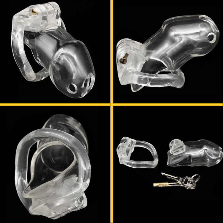 Resin Male Chastity Device Penis Lock Cage With 4 Rings Durable Sex Toy For Men Cb6000 Model - 28