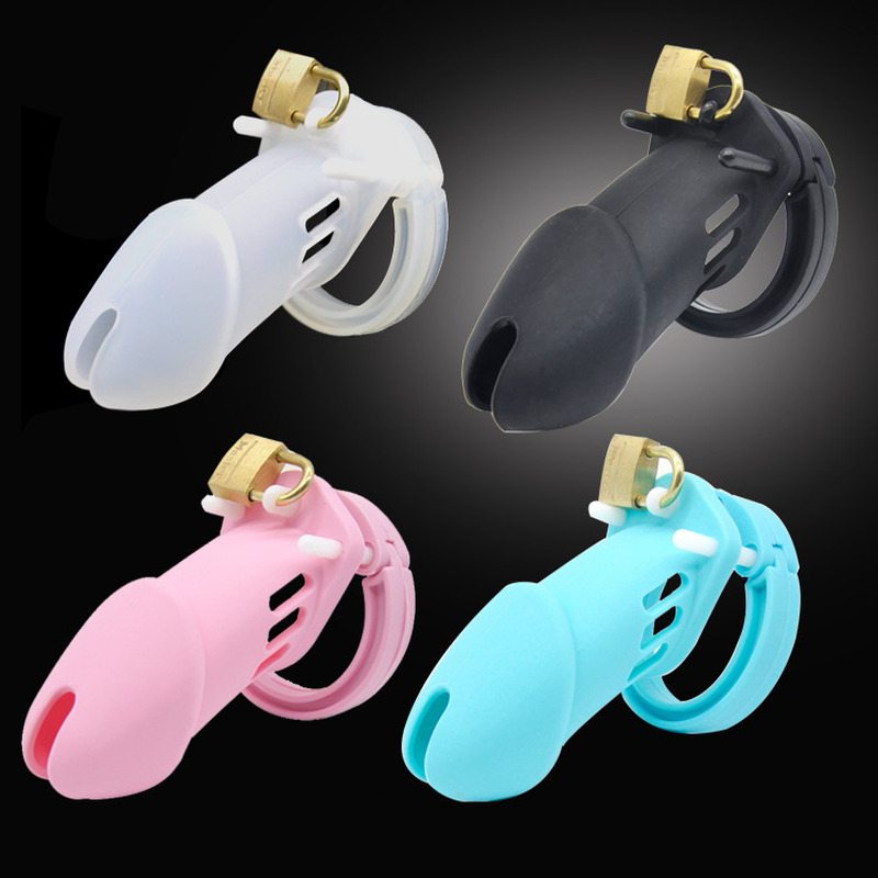 Resin Male Chastity Device Penis Lock Cage With 4 Rings Durable Sex Toy For Men Cb6000 Model - 2