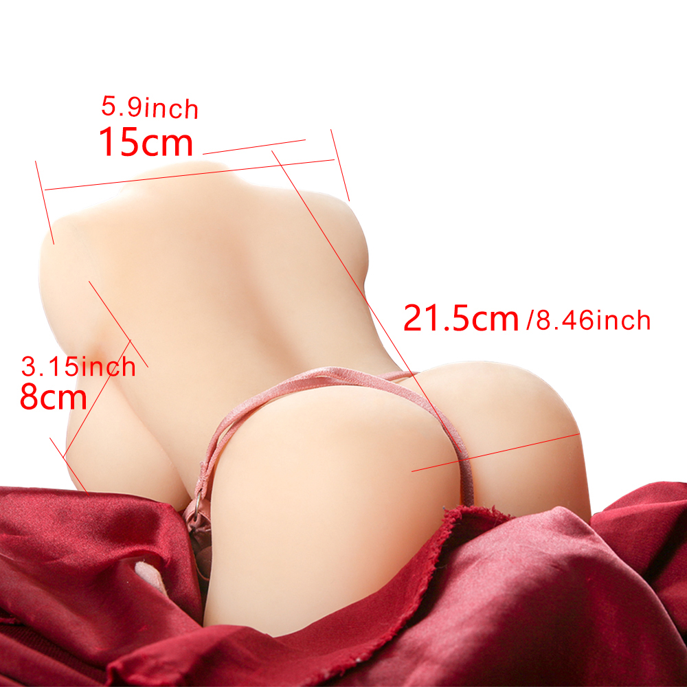 Realistic Silicone Adult Sex Toy Dual Channel Vagina And Anal Masturbator Cup - 23