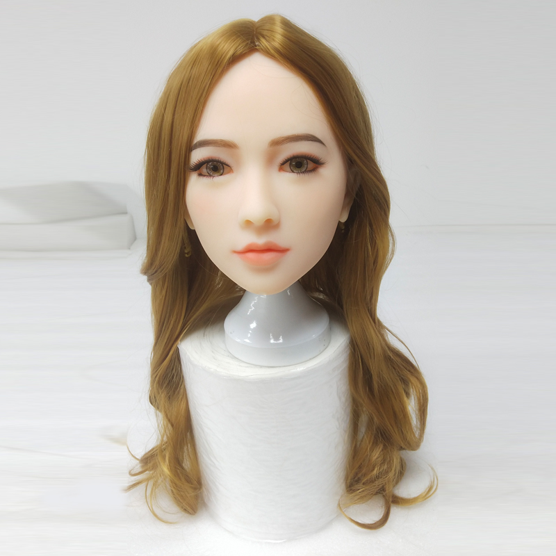 Realistic Adult Love Doll Head With Open Mouth M16 Wig And Eyes Included - 8