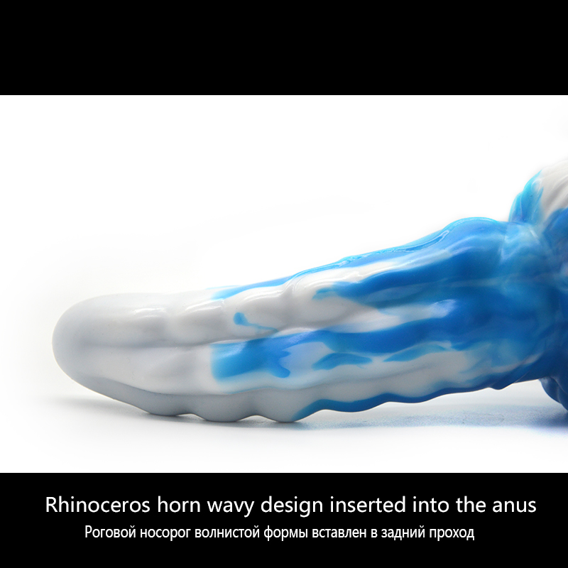 Silicone Je112 Animal Inspired Dildo Sawtooth Butt Plug Gay Adult Toy For Men Greenblack Mix - 21