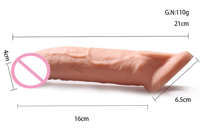Male Enhancement Exercise Tool Reusable Penis Sleeve Vibrator Plug Cock Rings Sexual Wellness Dildo Costume Toy - 7