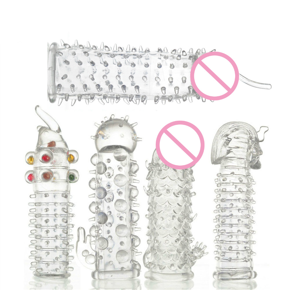 Reusable Crystal Penis Sleeve Extension Textured For Gspot Stimulation Adult Pleasure Products For Men And Couples - 1