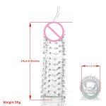 6 Delay Crystal Penis Sleeve Textured Extension G-spot Reusable Couple Ring Sex Products Adult Toys For Men - 6