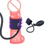 Fx Inflatable Penis Pump Enlarger Cock Ring Silicone Pumping Sleeve Inflated Sex Toys Men Dick Rings Male Enhancement Pumps