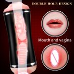 Male Masturbator Real Vagina And Mouth Dual Masturbation Cup Vibrator Sex Moans Voice Pocket Pussy Toys For Men - 2