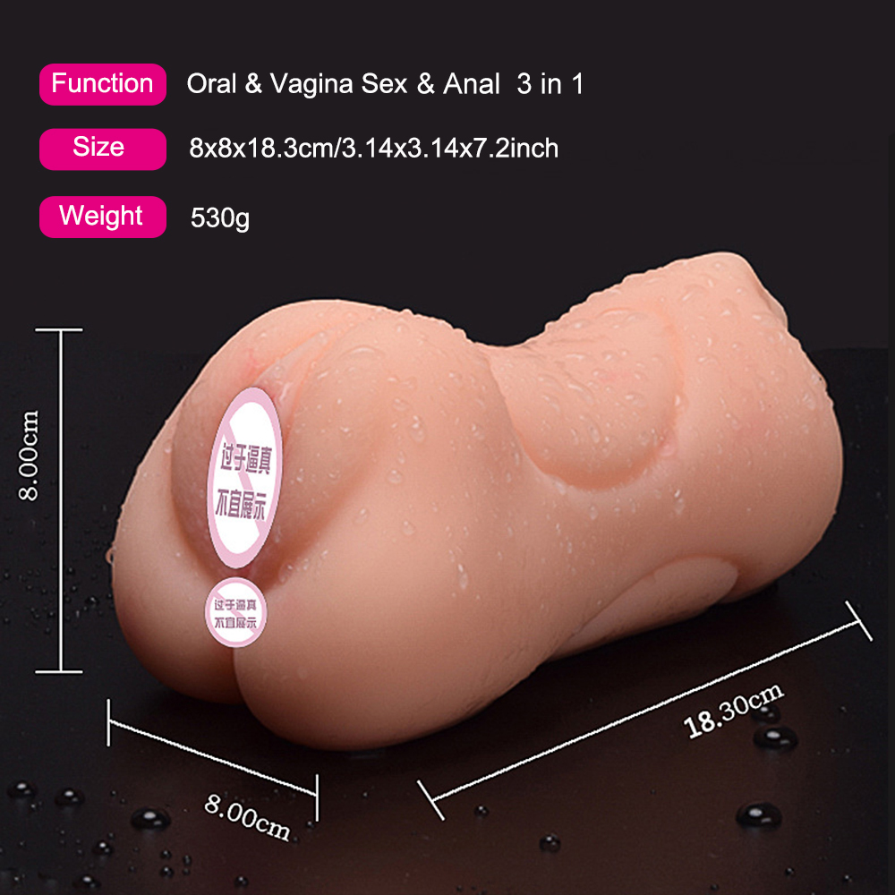 Mens Realistic Masturbator Toy Vaginal Oral Deep Throat Real Pocket Pussy Adult Pleasure Product - 2
