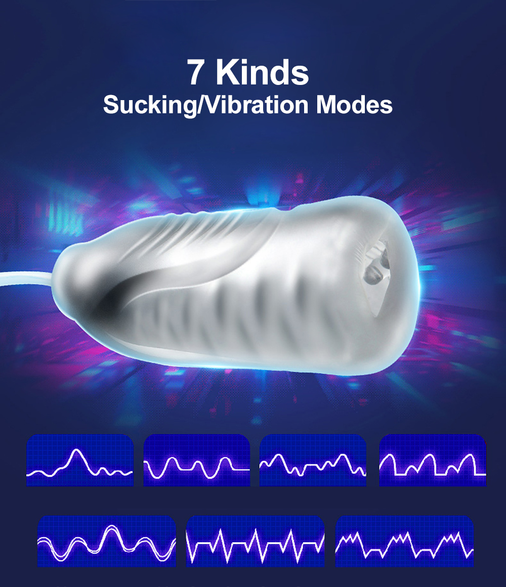 Automatic Male Masturbator Cup Silicone Vagina Pocket Pussy Vibrating Suction Masturbation Toy For Men - 6