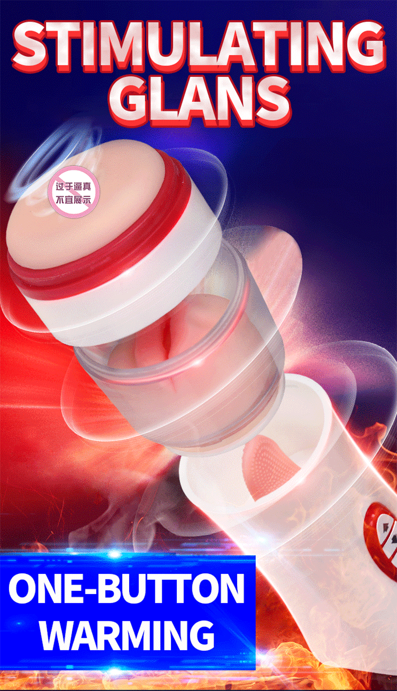Advanced Male Masturbation Cup With Tongue Licking Glans Stimulation Interactive Voice Heating Function Vibrator Adult Pleasure Toys For Men - 1