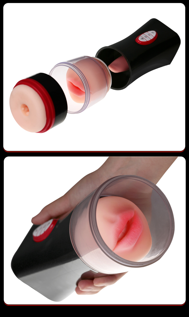 Advanced Male Masturbation Cup With Tongue Licking Glans Stimulation Interactive Voice Heating Function Vibrator Adult Pleasure Toys For Men - 14