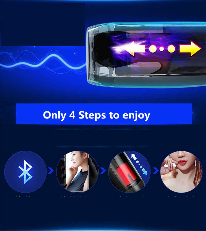 Mens Automatic Masturbator Toy With Suction Heating Telescopic Rotation Electric Pleasure Cup - 3