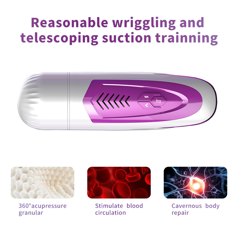 Usbcharged Male Masturbation Cup Autotelescopic Soft Silicone Vagina Endurance Exercise Sex Toy Pocket Pussy With Heating Voice Feature - 3