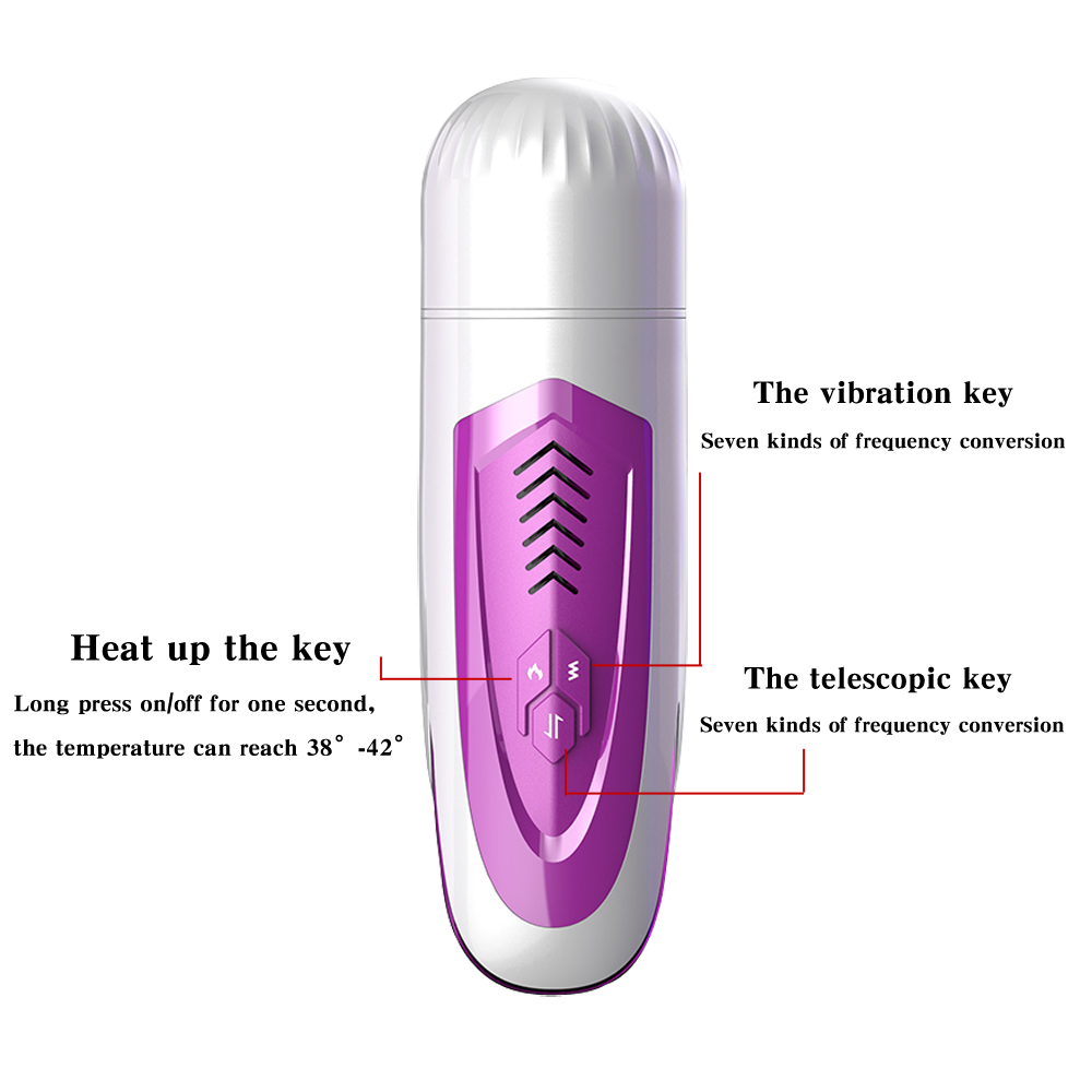 Usbcharged Male Masturbation Cup Autotelescopic Soft Silicone Vagina Endurance Exercise Sex Toy Pocket Pussy With Heating Voice Feature - 7