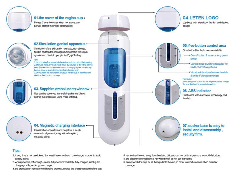 A380 Male Masturbator Automatic Handsfree Vibrating Soft Tpe Realistic Vagina Masturbation Cup Portable Adult Sex Toy - 4