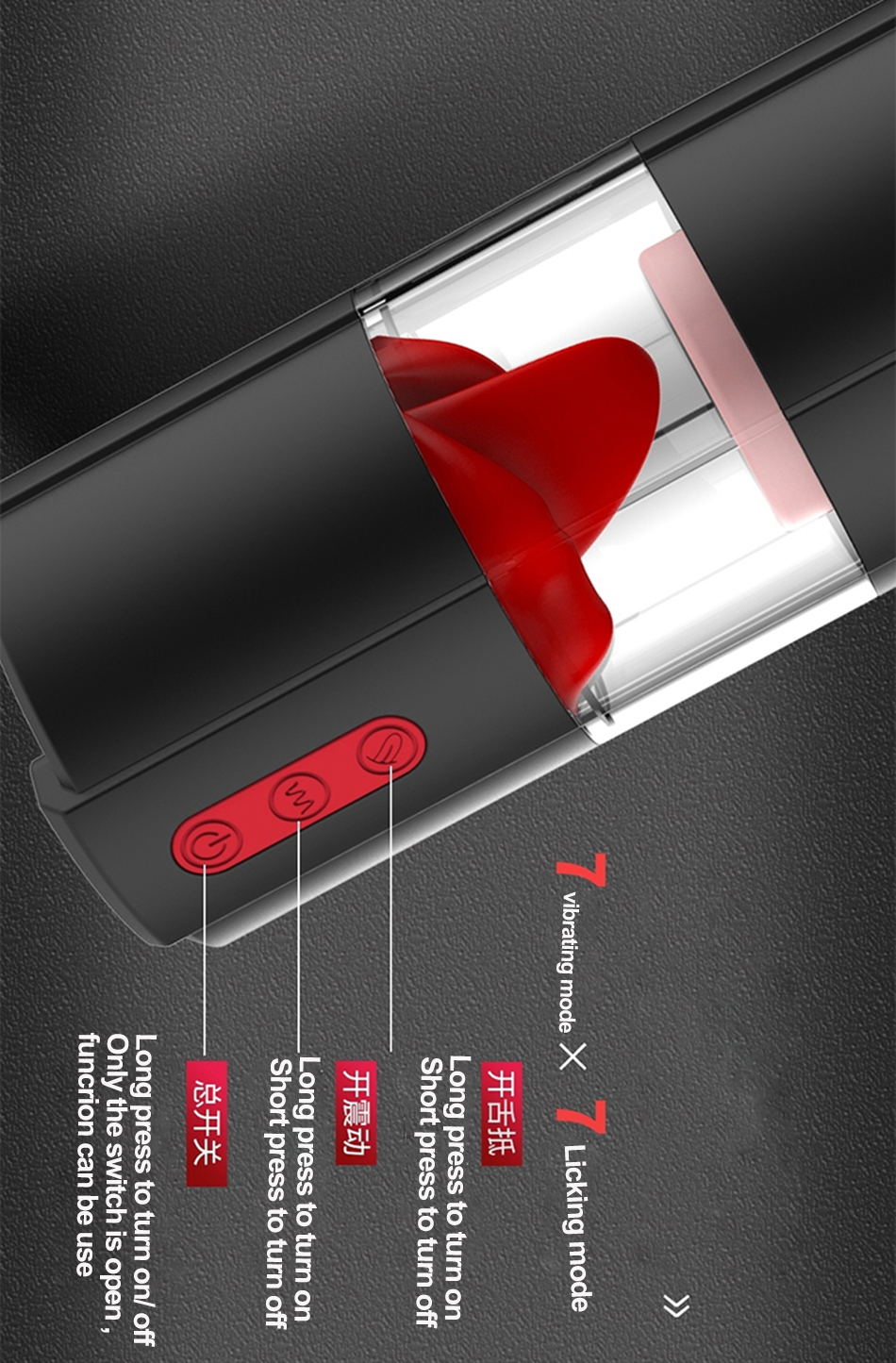 Mens Realistic Vibrating Masturbation Cup Oral Aircraft Sex Toy With Tonguelicking Feature - 7
