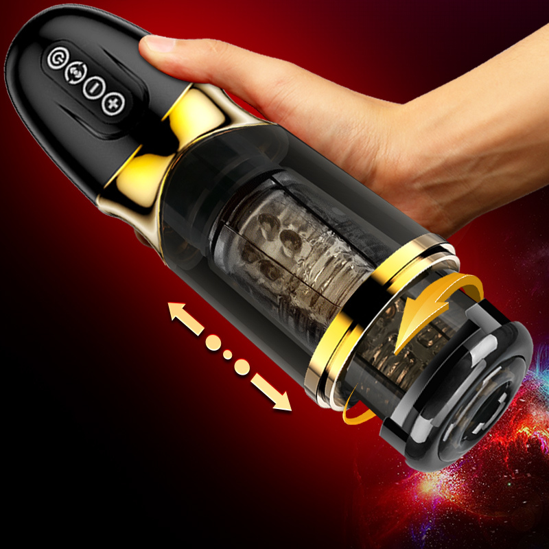 Automatic Male Masturbator With 10x10 Modes Silicone Realistic Vagina Rotation Telescopic Features Mens Pleasure Sex Toy - 2