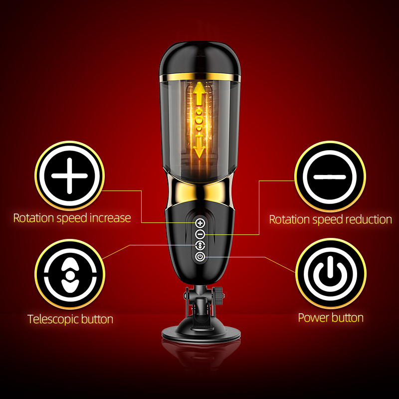 Automatic Male Masturbator With 10x10 Modes Silicone Realistic Vagina Rotation Telescopic Features Mens Pleasure Sex Toy - 4