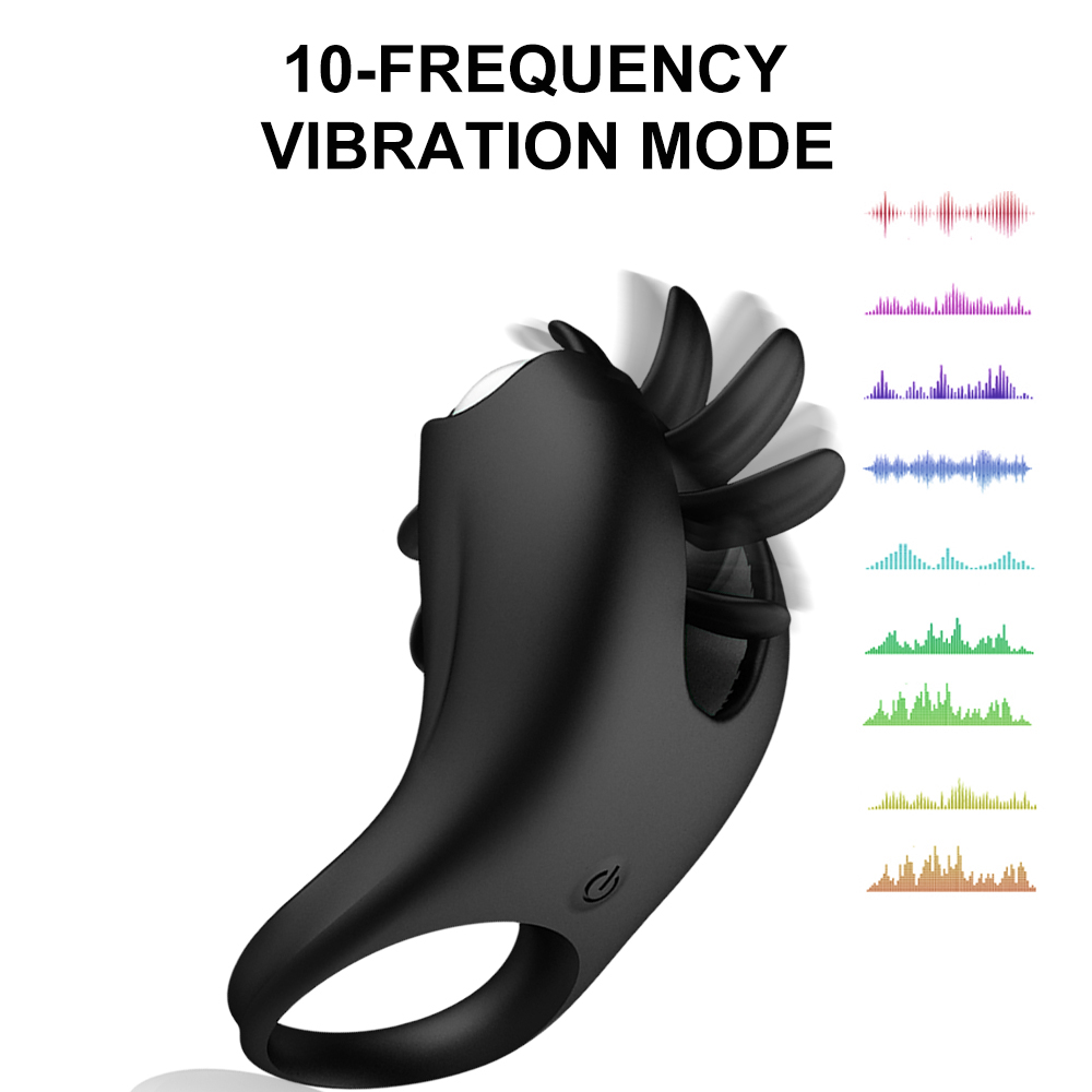 Clitoral Stimulation Vibrator Ring With Gspot Massage And Tongue Licking Rotation Features - 6