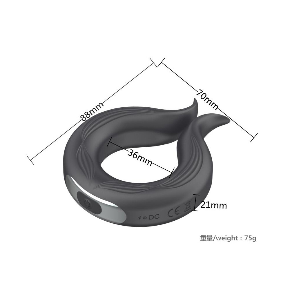 Silicone Vibrating Lock Ring Mens Pleasure Enhancer Loop Durable Adult Fun Toy - 8