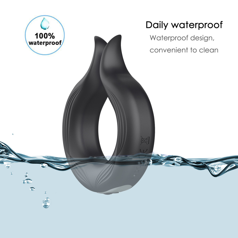 Silicone Vibrating Lock Ring Mens Pleasure Enhancer Loop Durable Adult Fun Toy - 11