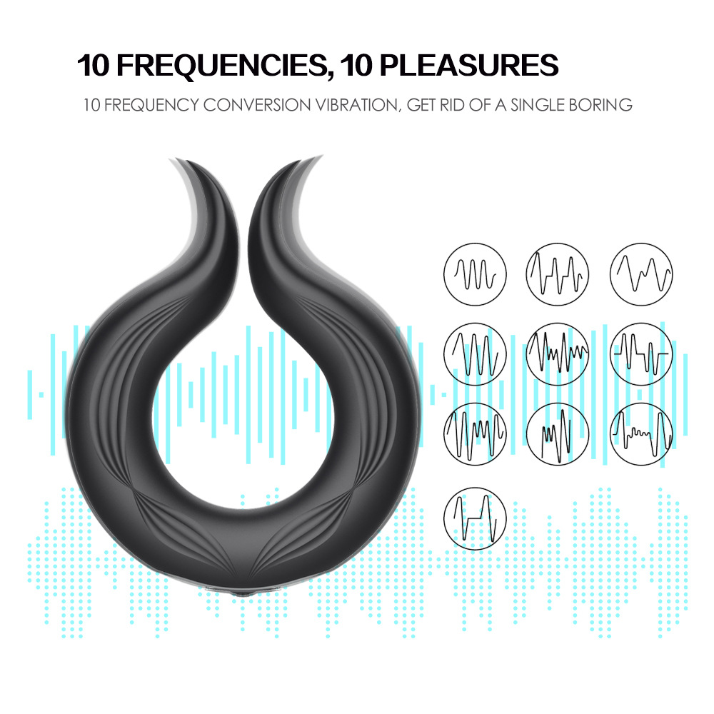 Silicone Vibrating Lock Ring Mens Pleasure Enhancer Loop Durable Adult Fun Toy - 12