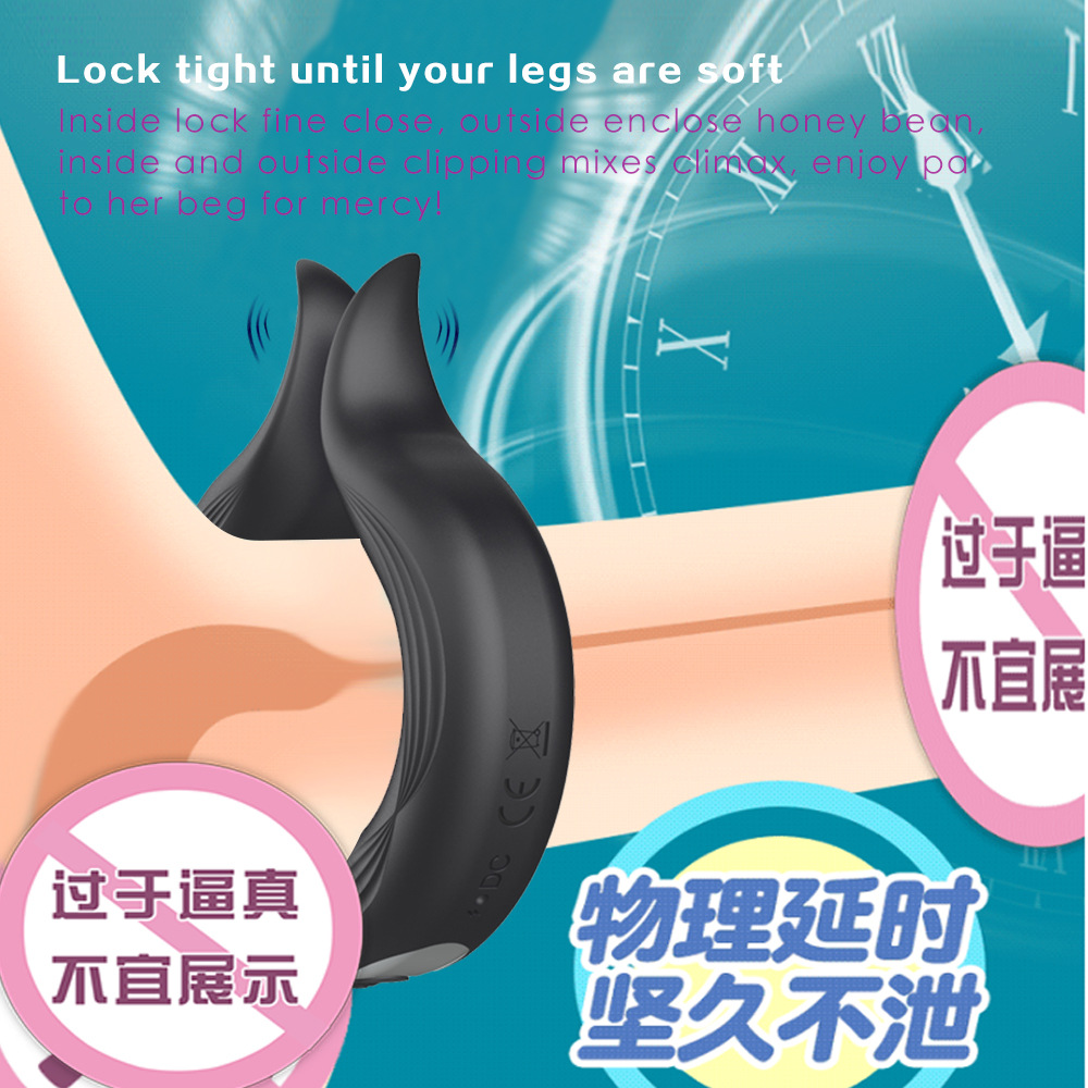 Silicone Vibrating Lock Ring Mens Pleasure Enhancer Loop Durable Adult Fun Toy - 13