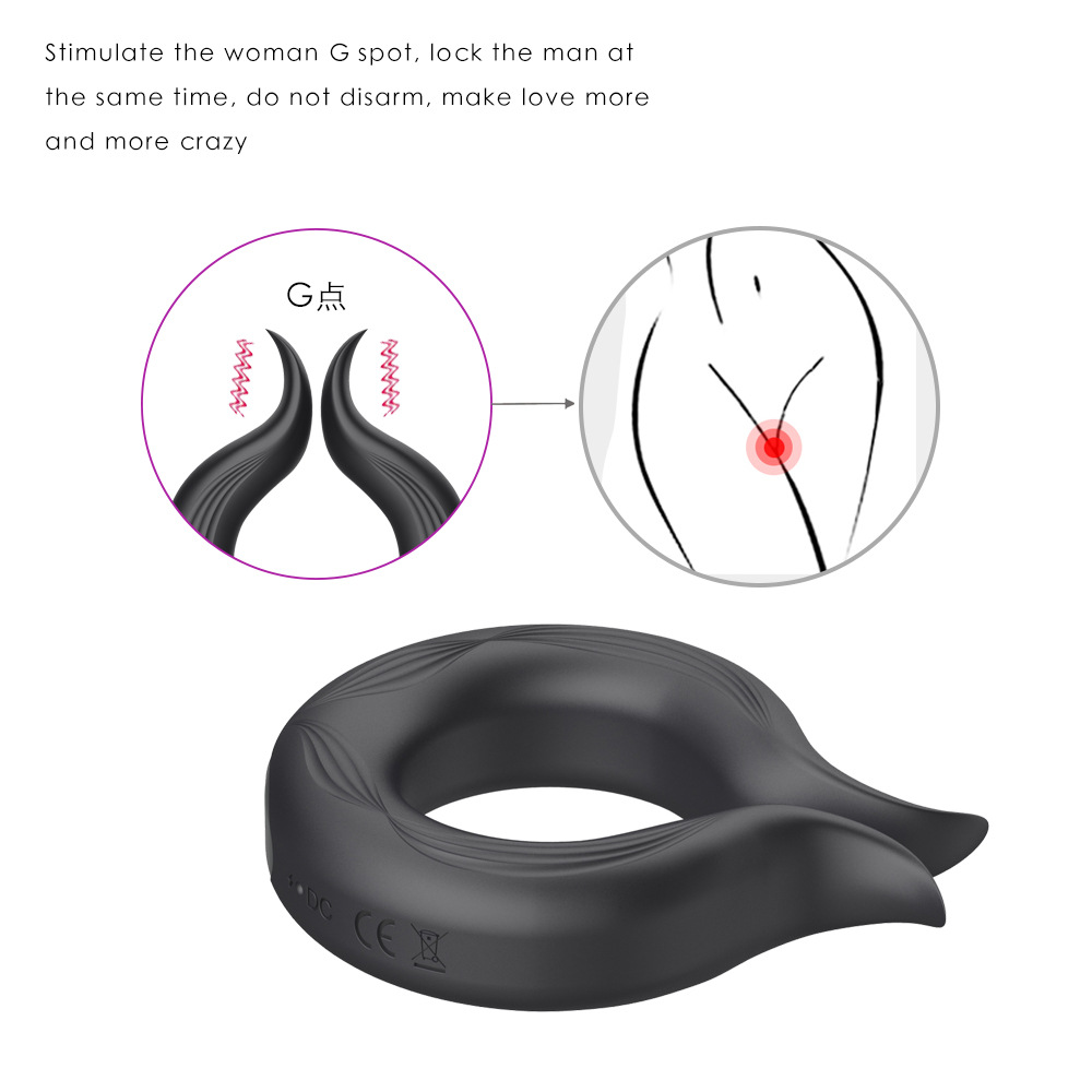 Silicone Vibrating Lock Ring Mens Pleasure Enhancer Loop Durable Adult Fun Toy - 14