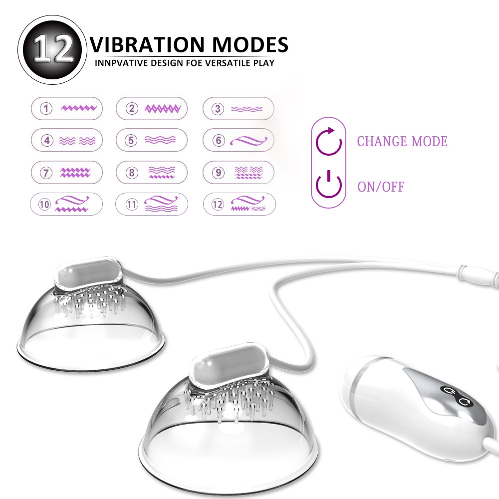 Womens Powerful Nipple Sucker Enhancer With Dual Love Eggs 12 Vibration Modes Pleasure Boosting Adult Toy - 5
