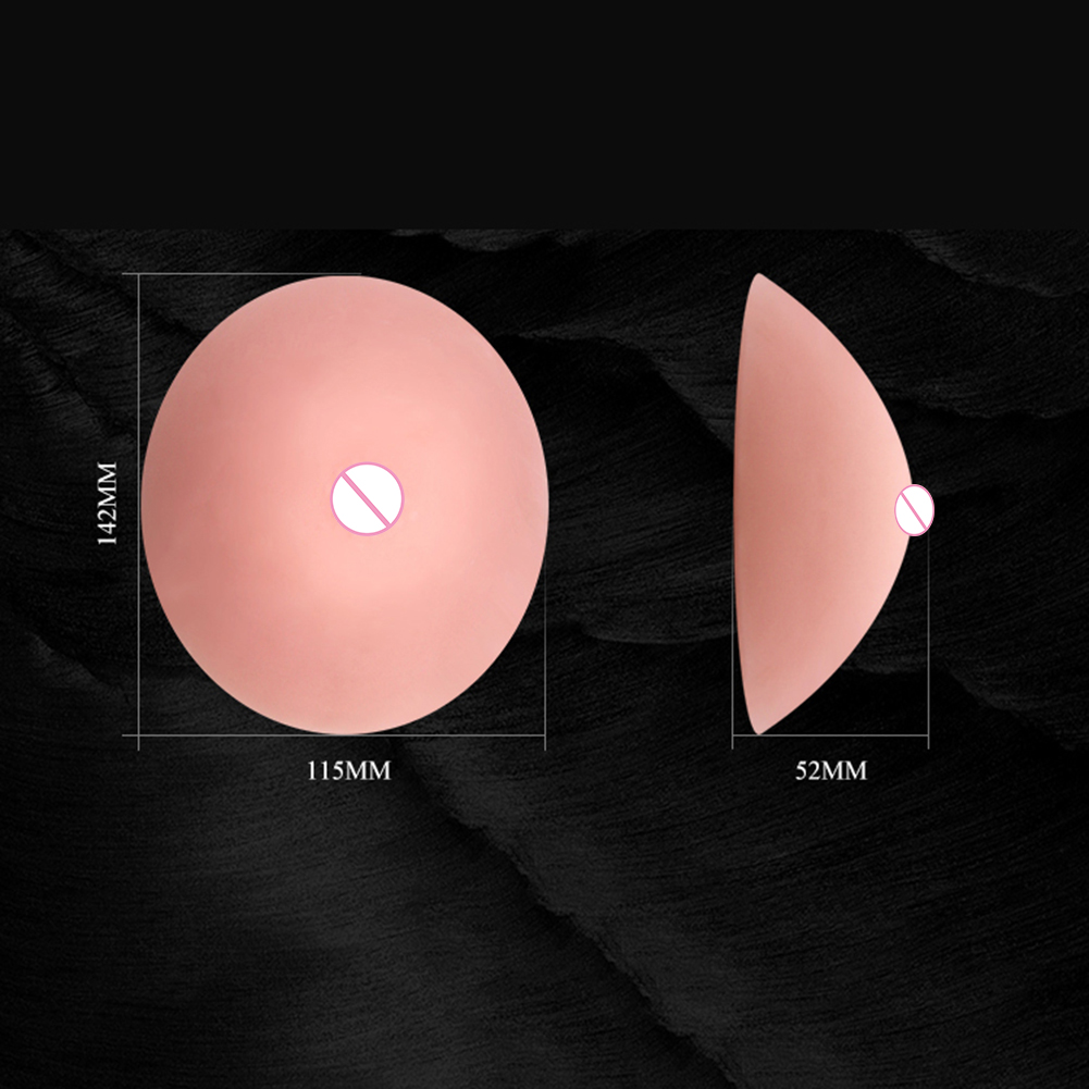 Zerosky Womens Silicone Breast Enhancement Realistic Fake Chest Forms Comfortable Prosthetic Boobs Props - 2