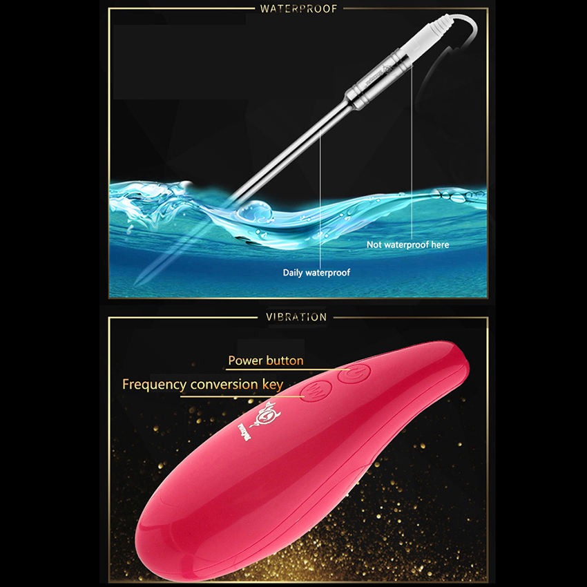 10frequency Vibrating Metal Urethral Dilator Mens Chastity Device Adult Sexual Pleasure Toy - 6