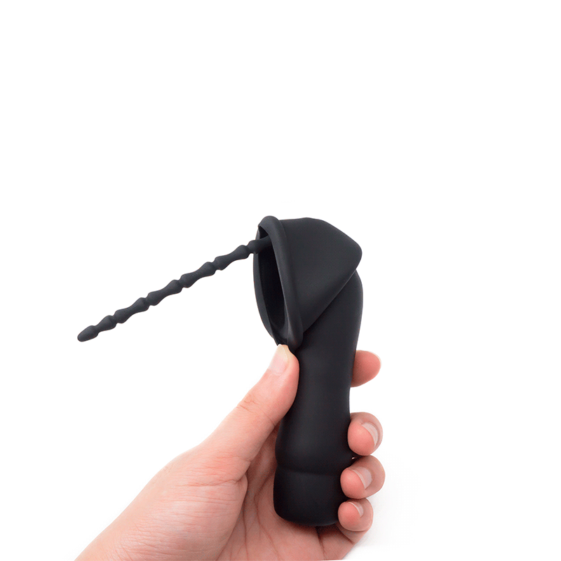 Silicone Male Masturbator Long Beaded Urethral Vibrator Powerful Penis Plug Sound Catheter - 10
