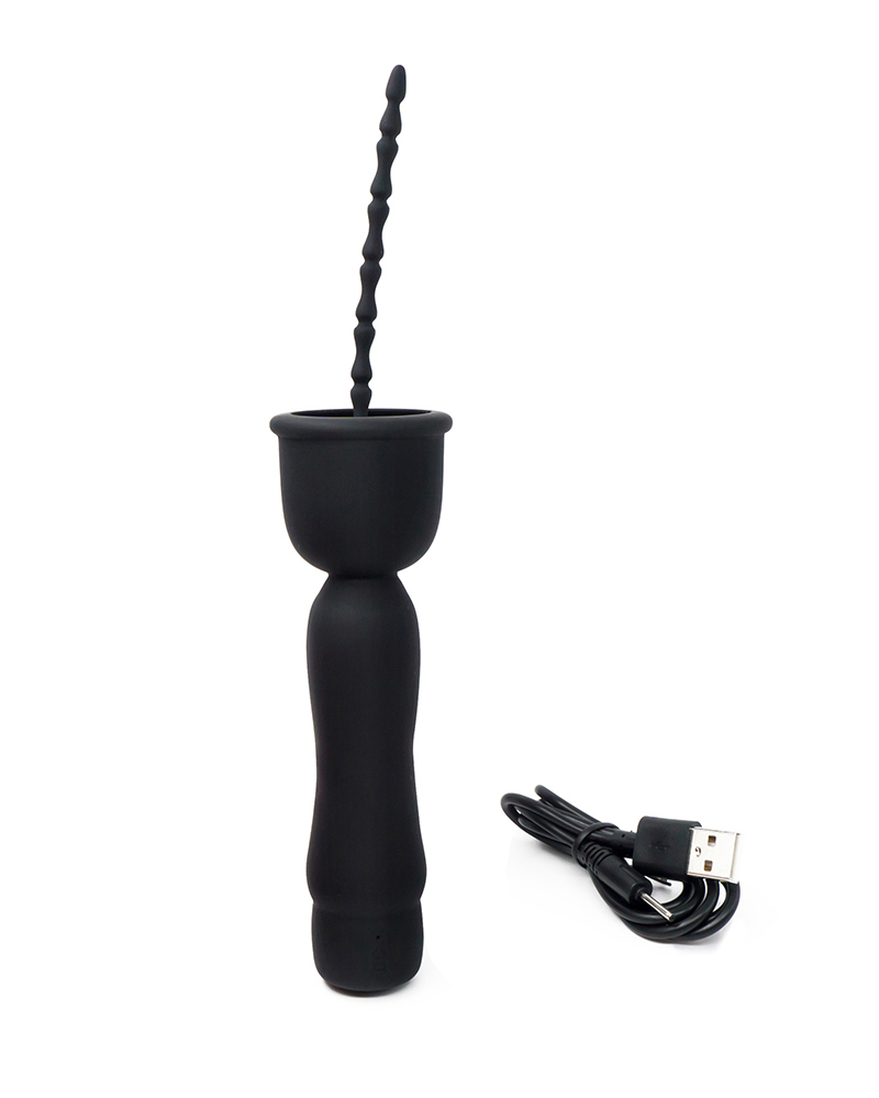 Silicone Male Masturbator Long Beaded Urethral Vibrator Powerful Penis Plug Sound Catheter - 15