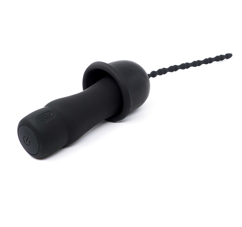 Silicone Male Masturbator Long Beaded Urethral Vibrator Powerful Penis Plug Sound Catheter - 16