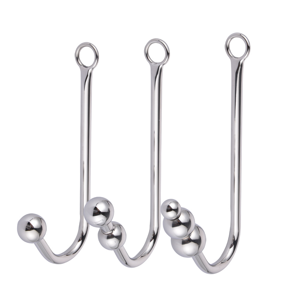 Stainless Steel Anal Bead Plug Nonvibrating Adult Sex Toy Metal Hook For Mens Pleasure - 1