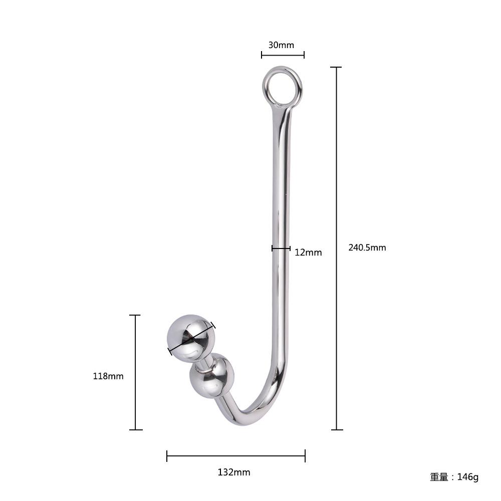 Stainless Steel Anal Bead Plug Nonvibrating Adult Sex Toy Metal Hook For Mens Pleasure - 11