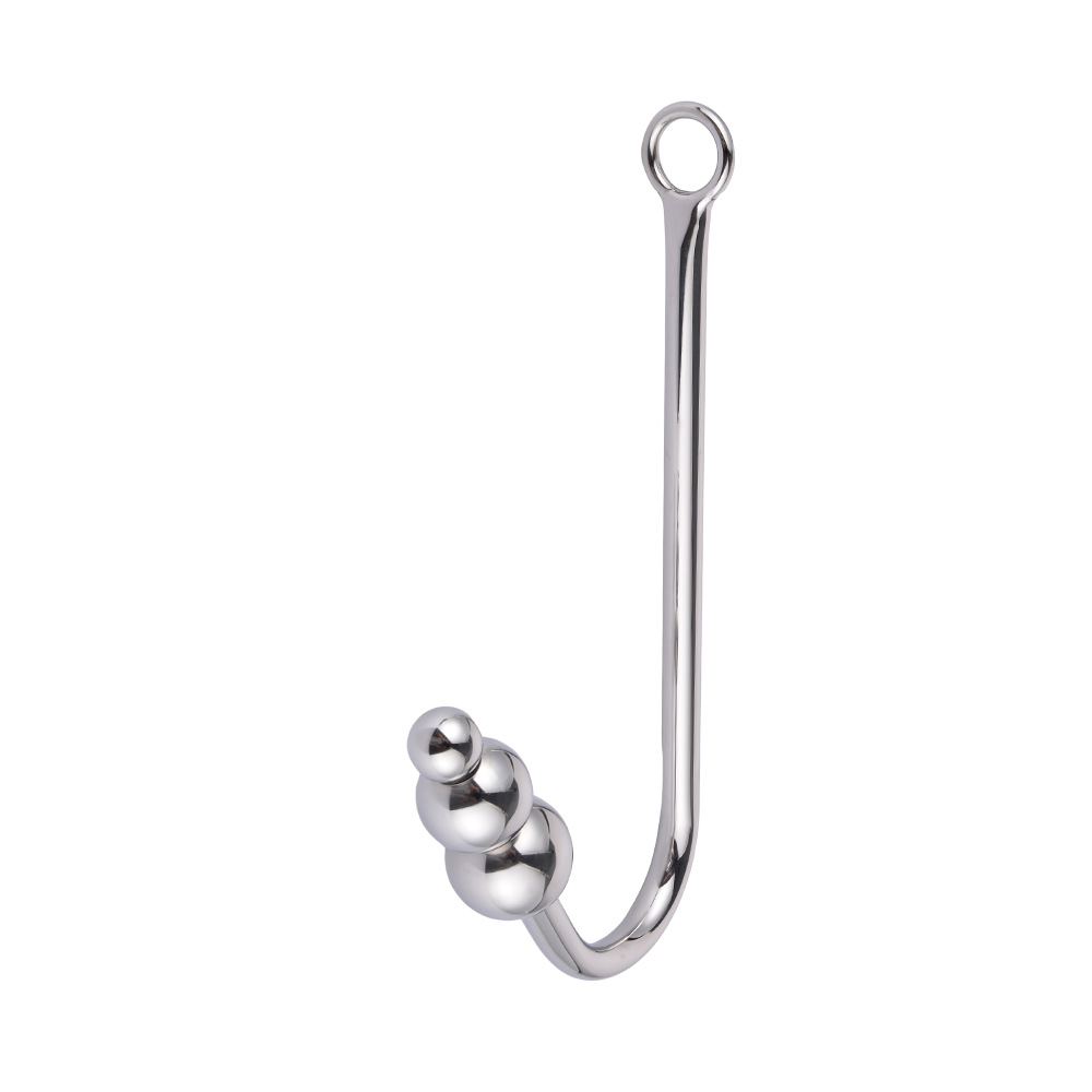 Stainless Steel Anal Bead Plug Nonvibrating Adult Sex Toy Metal Hook For Mens Pleasure - 16