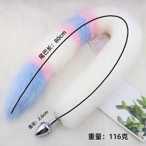 80cm Long Fox Tail Anal Butt Plug Metal Sex Toys Animal Masturbation Devices Cosplay Accessories Adult - 2