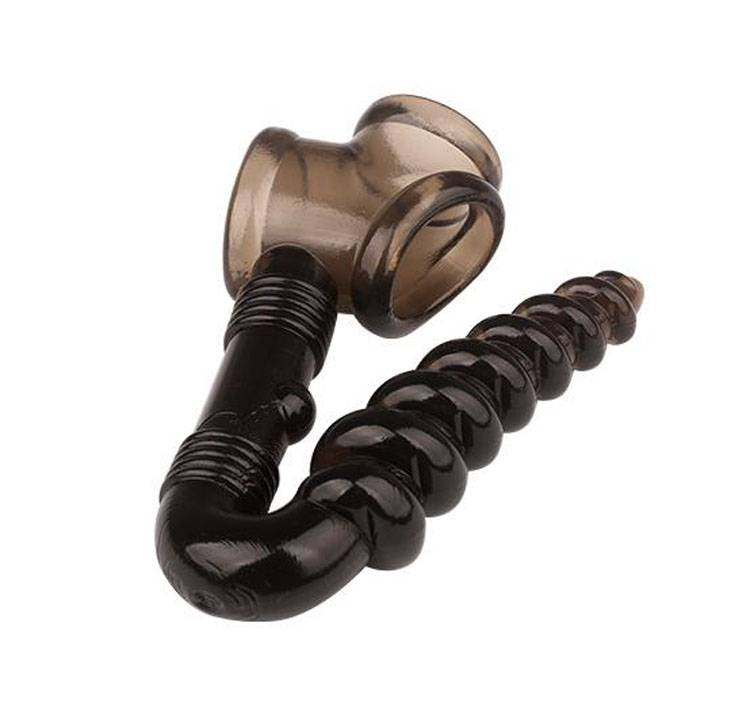 Silicone Mens Pleasure Toy Cock Ring Anal Hook Spiral Beads Butt Plug Ejaculation Delay - 5