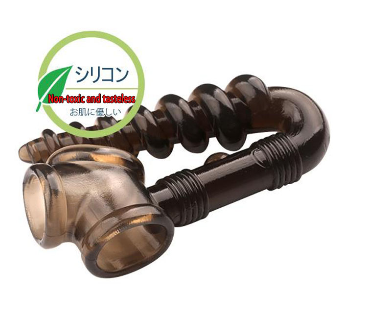 Silicone Mens Pleasure Toy Cock Ring Anal Hook Spiral Beads Butt Plug Ejaculation Delay - 6