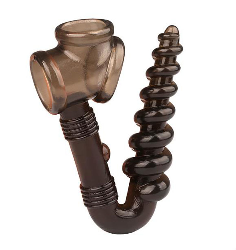 Silicone Mens Pleasure Toy Cock Ring Anal Hook Spiral Beads Butt Plug Ejaculation Delay - 7