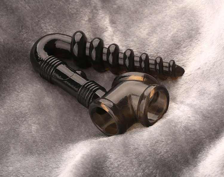 Silicone Mens Pleasure Toy Cock Ring Anal Hook Spiral Beads Butt Plug Ejaculation Delay - 11