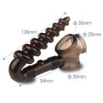 Scrotum Bondage Cock Ring Silicone Anal Hook Butt Plug Sex Toys For Men Delay Ejaculation Penis Spiral Beads Buttplug - 3