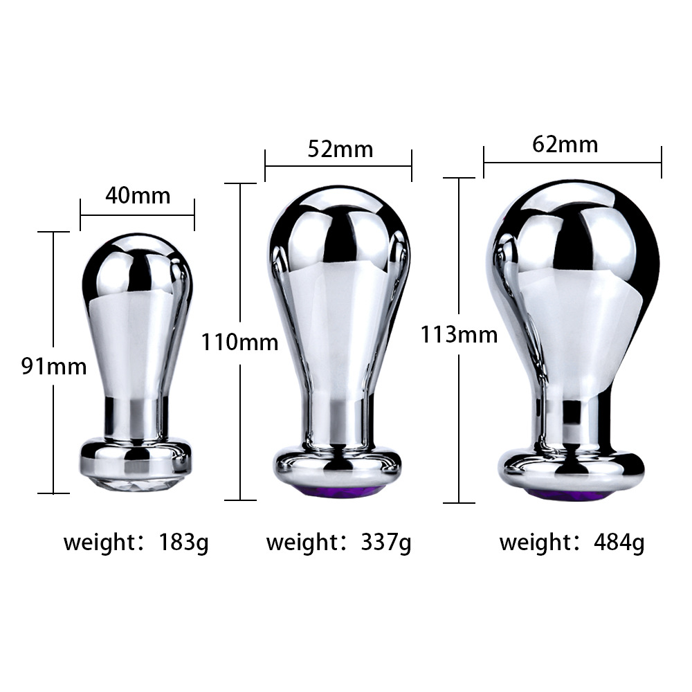 Metallic Jewelled Butt Plug Large Anal Beads Gspot Sex Toy For Men And Couples - 1